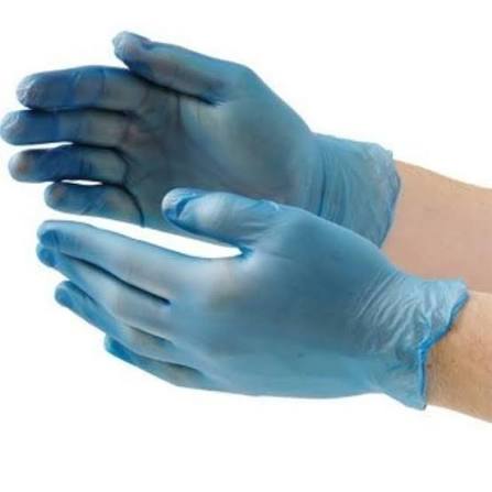 DC114 Blue Powdered Vinyl Gloves Case 1000