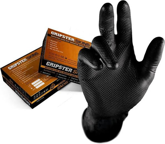 Gripster Skin Double Grip Gloves Black Large